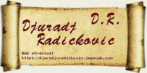 Đurađ Radičković vizit kartica